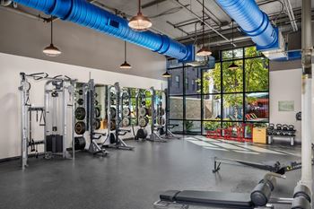 Onsite fitness center featuring state-of-the-art equipment